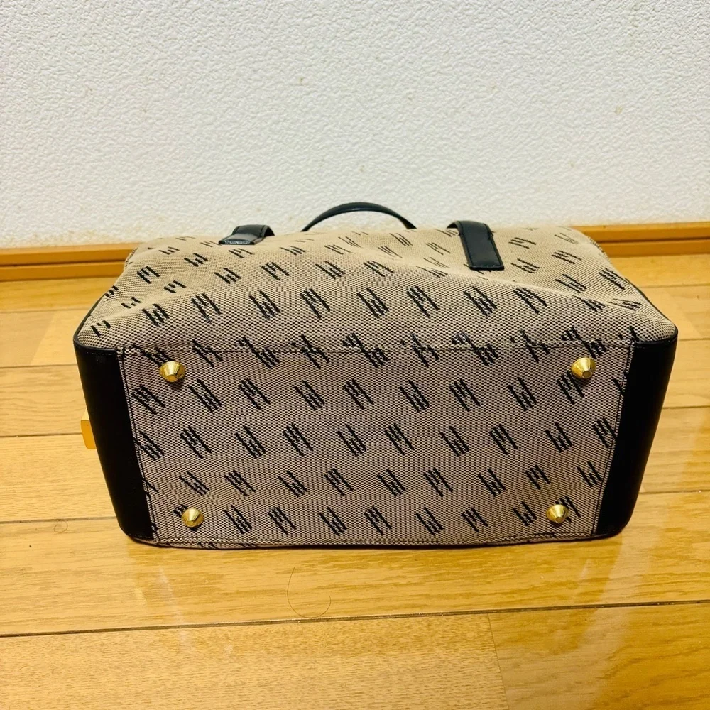Missoni Leather/Canvas Beige and Black Handbag/Duffle bag with Pattern